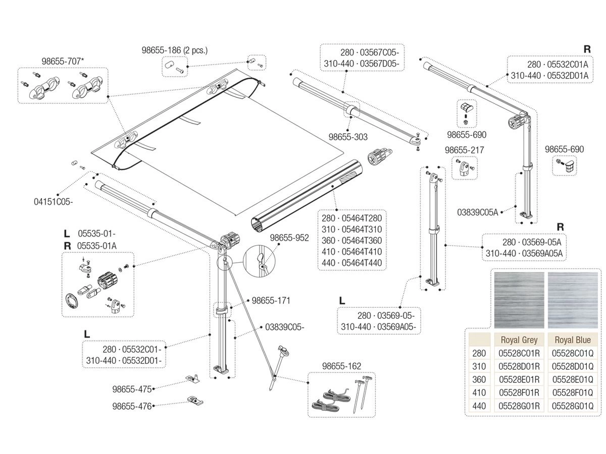 Fiamma Scharnierset Rechts Caravanstore 07 4 Fiamma Scharnierset Rechts Caravanstore 07 - Afbeelding 2