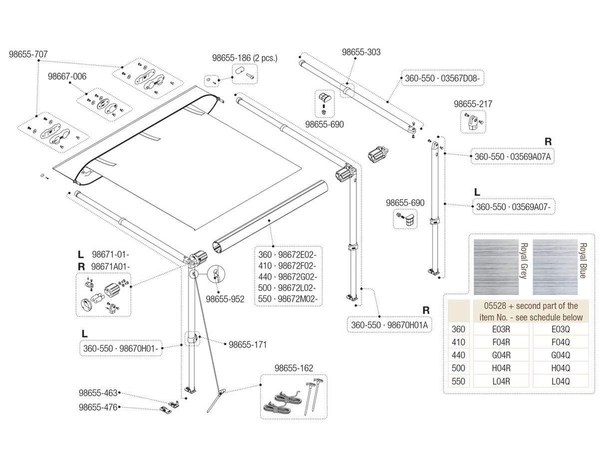 Fiamma Eindstop Railstoppers 3 Fiamma Eindstop Railstoppers