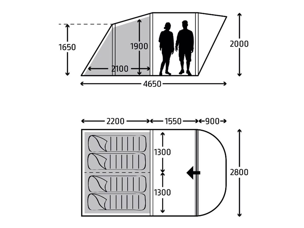 Kampa Brean 4 Air TC Tunneltent 4 Kampa Brean 4 Air TC Tunneltent - Afbeelding 2
