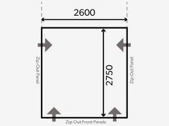 Dometic Club Air Pro 260 M Voortent -Buitenkampeerwinkel kampa dometic plattegrond club 260 m 2021 ecommerce 0908