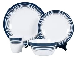 Bo-Camp Navy 16-delig Serviesset -Buitenkampeerwinkel melamine servies 16delig navy 1 ecommerce ca7b
